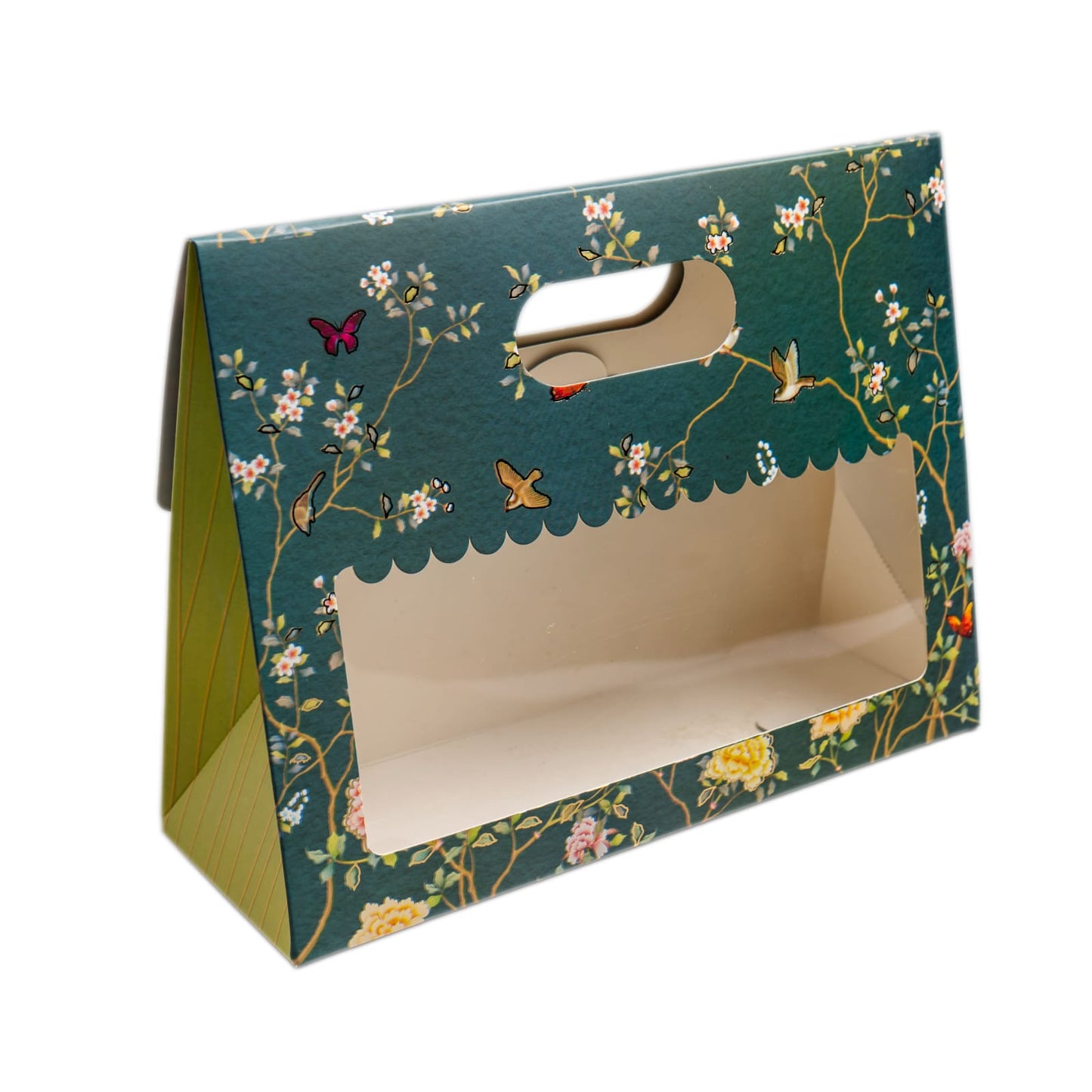Luxury Foil Printed Green 3Jars Carry Box with Handle | Fits 3 Jars (10.5 x 3.5 x 8 inches)