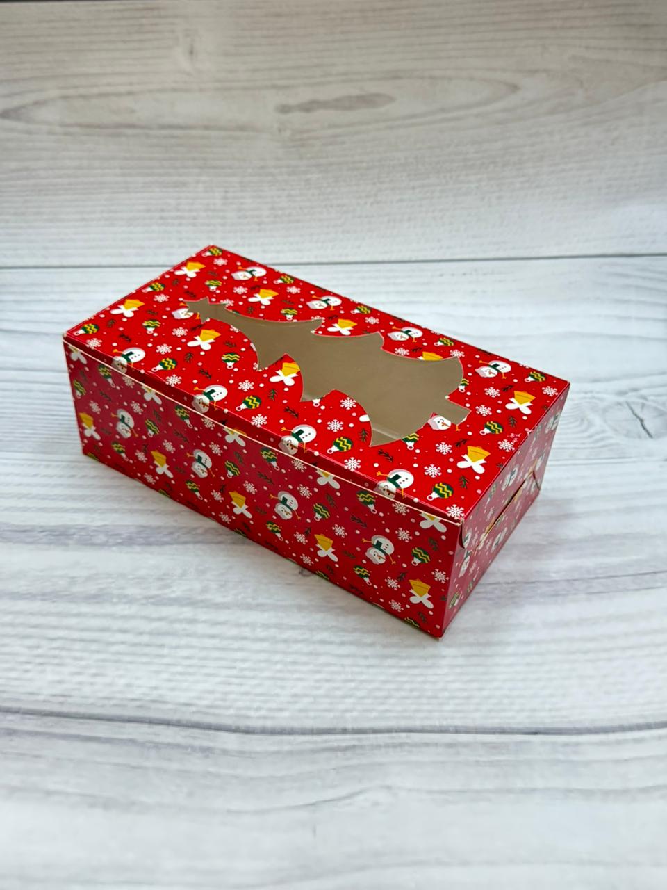 250gms Red Festive Plum Cake Box – Christmas Edition