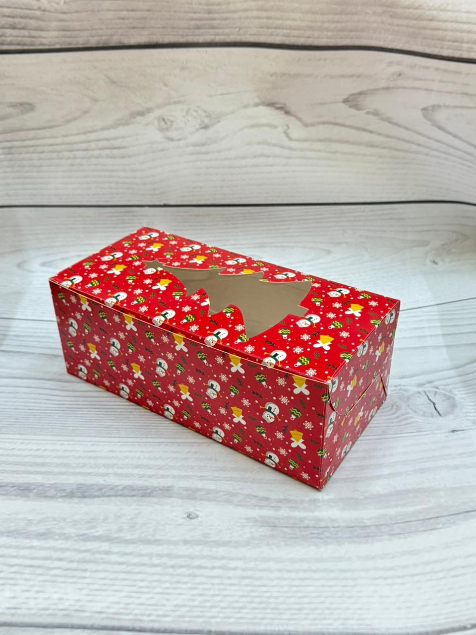 500gms Red Festive Plum Cake Box – Christmas Edition