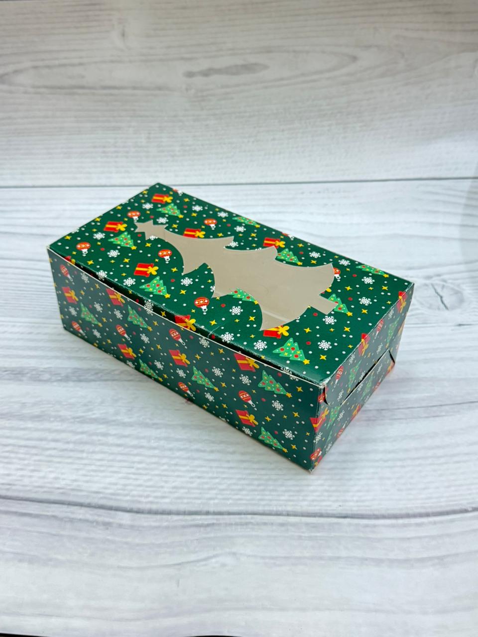 250gms Green Festive Plum Cake Box – Christmas Edition