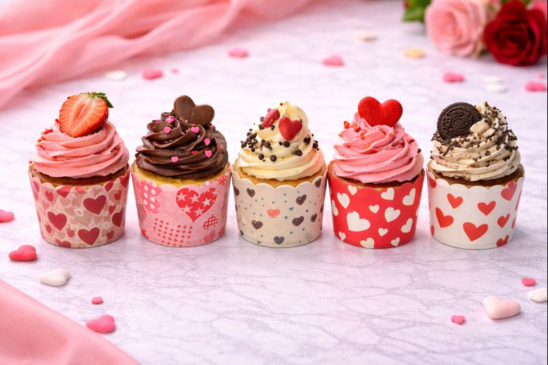 Valentine Heart Print Cupcake Liners | Muffin Bake&Serve – Assorted Festive Designs