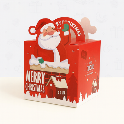 Christmas Santa Gift Box – Festive Merry Christmas Box with Handle
