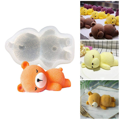 3D Sleeping Teddy Bear Silicone Mould | Food Grade Silicone Mold for Chocolate, Mousse, Cake & Dessert Decoration