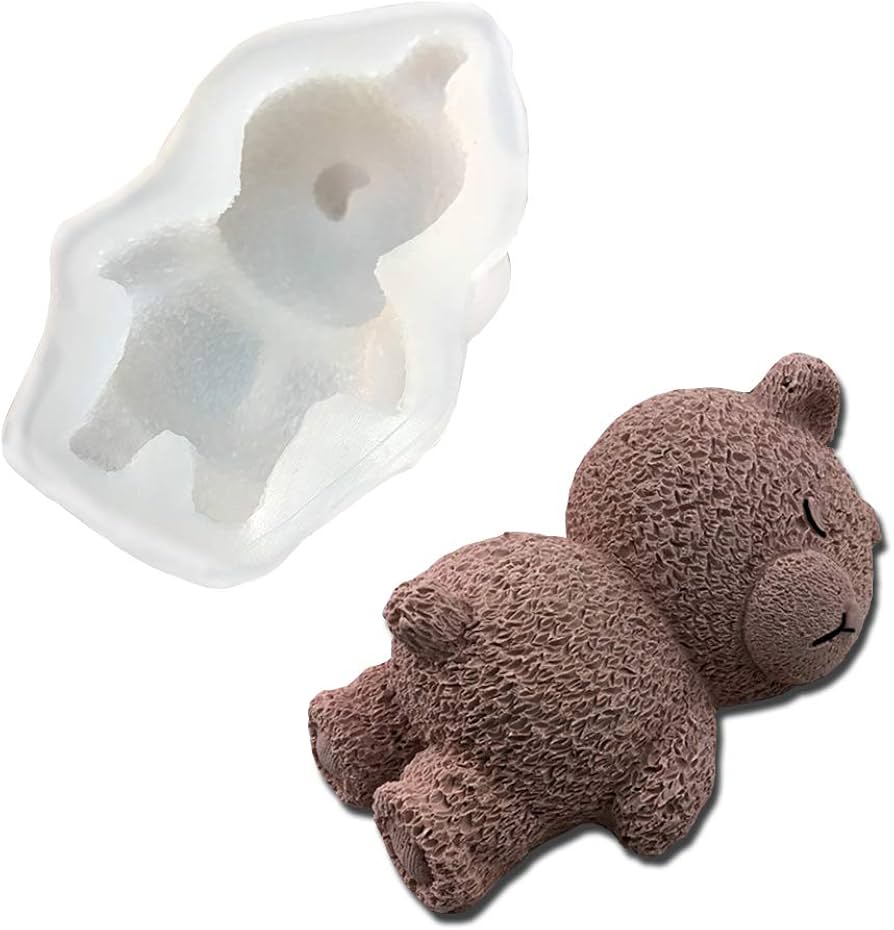 3D Sleeping Teddy Bear Silicone Mould | Food Grade Silicone Mold for Chocolate, Mousse, Cake & Dessert Decoration
