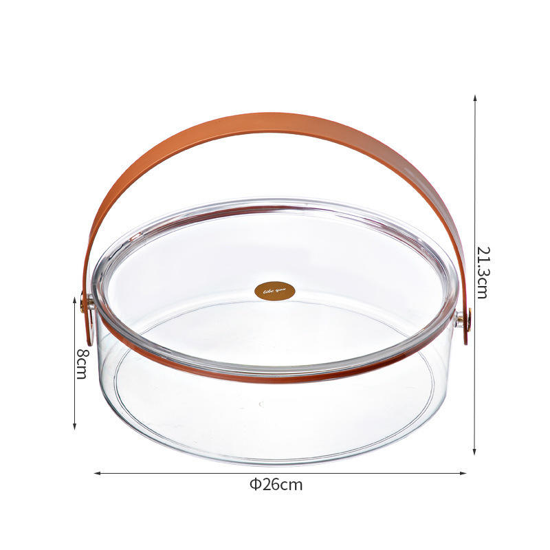 Luxury Big Transparent Round Hamper Box with Lid & Handle | Premium Gift Packaging