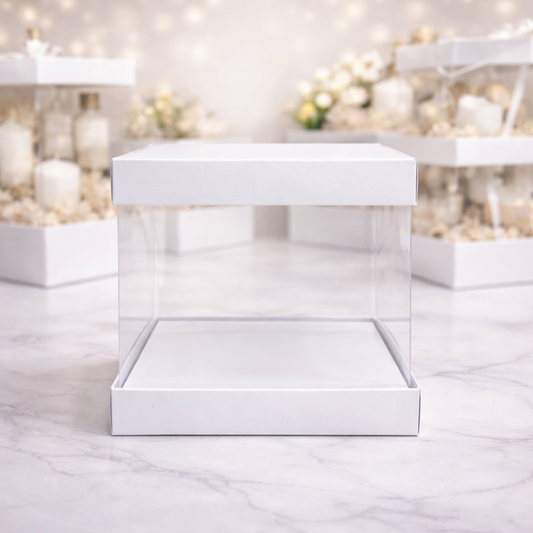 Premium Transparent Pinata Hamper Box – White