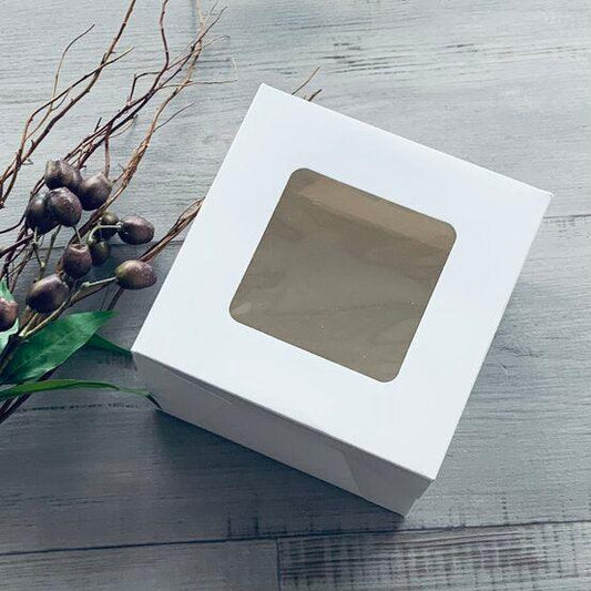 PLAIN WHITE WINDOW CAKE BOX. PACK OF 10PCS