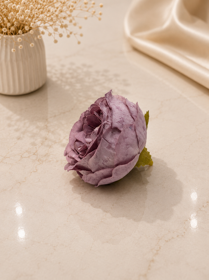 Premium Wine Purple Artificial Peony Flower Head | Decorative Floral Accent for Gift Hampers & Luxury Packaging