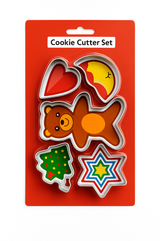 5-Piece Christmas Cookie Cutter Set – Stainless Steel Baking Moulds