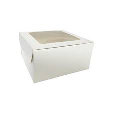 PLAIN WHITE WINDOW CAKE BOX. PACK OF 10PCS