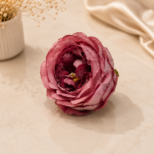 Premium Rose Pink Artificial Peony Flower Head | Decorative Floral Accent for Gift Hampers & Luxury Packaging