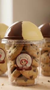 Premium Dual-Lid Dessert Cup with Dome Cover & Dip Compartment | Cookie & Sauce Serving Cup