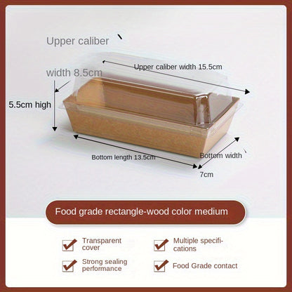 MEDIUM RECTANGLE BAKE AND SERVE WITH LID | Rectangle Disposable Paper Dessert Boxes with Clear Lids – Eco-Friendly Packaging