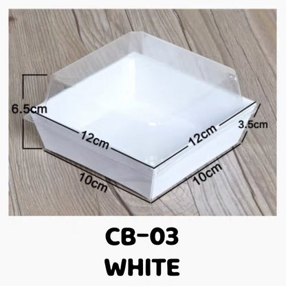 MEDIUM SQUARE BAKE AND SERVE WITH LID | Square Disposable Paper Dessert Boxes with Clear Lids – Eco-Friendly Packaging