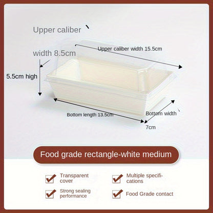 MEDIUM RECTANGLE BAKE AND SERVE WITH LID | Rectangle Disposable Paper Dessert Boxes with Clear Lids – Eco-Friendly Packaging