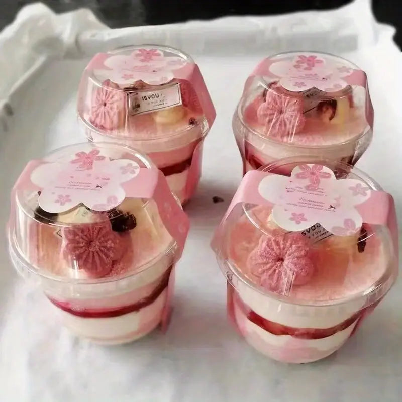 Clear Plastic Dessert Cups | Mousse Glass | Parfait & Pudding Containers with Lids