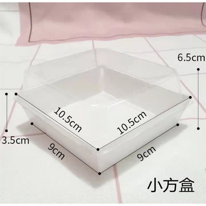 SMALL SQUARE BAKE AND SERVE WITH LID | Square Disposable Paper Dessert Boxes with Clear Lids – Eco-Friendly Packaging