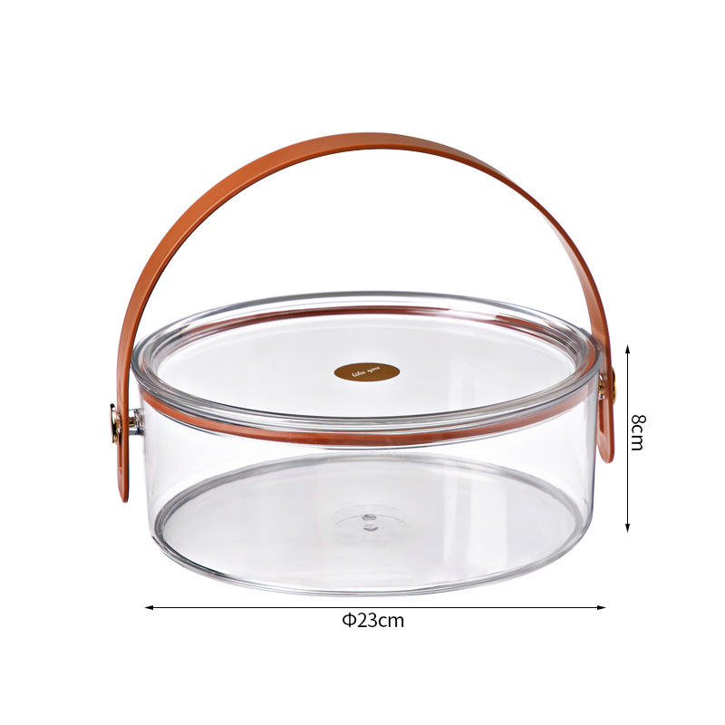 Luxury Small Transparent Round Hamper Box with Lid & Handle | Premium Gift Packaging