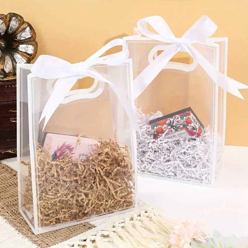 Premium Small Opaque PVC Hamper Gift Bag – Luxury Matte Finish Gifting Bag - 10x7x3 Inches