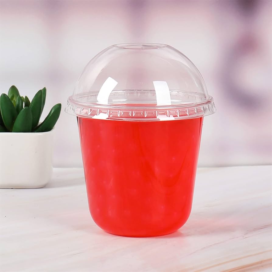 350ml Imported Crystal Clear U-Shape PET Cup with Dome Lid | Premium Bubble Tea, Matcha & Cold Beverage Cup