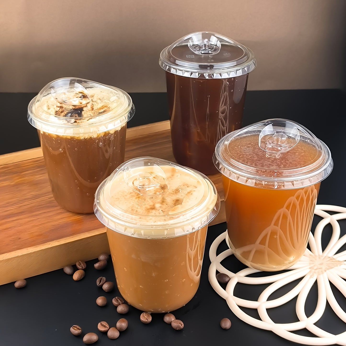 350ml Imported Crystal Clear U-Shape PET Cup with Sip Lid | Premium Bubble Tea, Matcha & Cold Beverage Cup