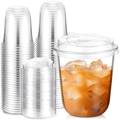 350ml Imported Crystal Clear U-Shape PET Cup with Sip Lid | Premium Bubble Tea, Matcha & Cold Beverage Cup